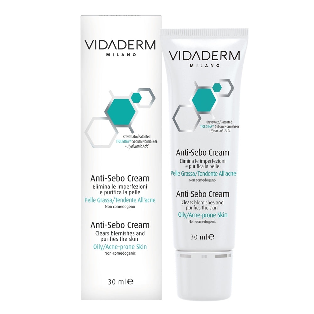 a tube of vitaderm anti - sebo cream on a white background